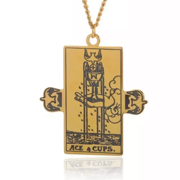 ⚜️𝟯𝟬%𝗢𝗙𝗙 𝗯𝘂𝗻𝗱𝗹𝗲𝘀 𝟯+⚜️ NEW Ace & Cups Tarot Stainless Steel Necklace - Picture 5 of 8